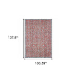 8' X 11' Red And Blue Oriental Power Loom Stain Resistant Area Rug - Homeroots - Flyclothing LLC