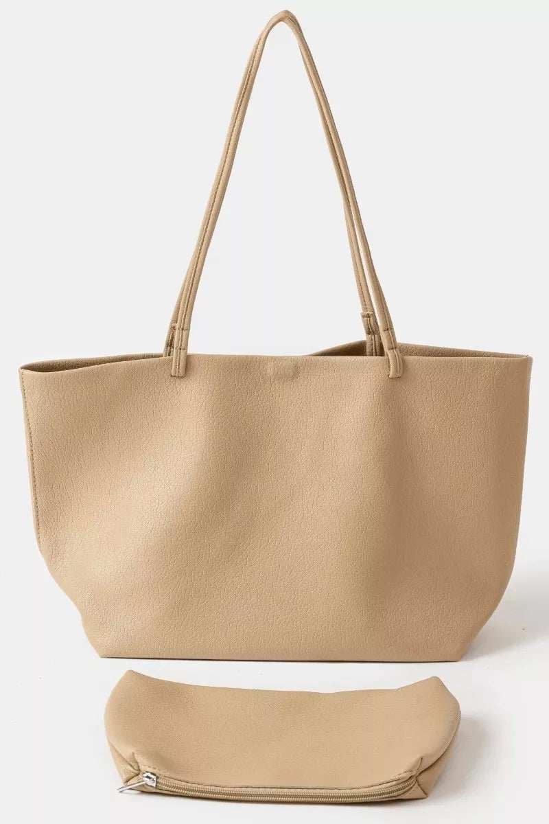 Fame Soft Solid Color Tote Bag - Trendsi - Flyclothing LLC