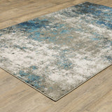 5' X 7' Blue Grey And Beige Abstract Power Loom Stain Resistant Area Rug - Homeroots - Flyclothing LLC