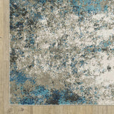5' X 7' Blue Grey And Beige Abstract Power Loom Stain Resistant Area Rug - Homeroots - Flyclothing LLC
