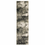 2' X 8' Charcoal Grey And Beige Abstract Power Loom Stain Resistant Runner Rug - Homeroots - Flyclothing LLC