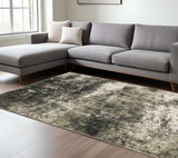 8' X 10' Charcoal Grey And Beige Abstract Power Loom Stain Resistant Area Rug - Homeroots - Flyclothing LLC