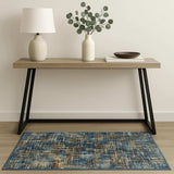 4' X 6' Blue Teal Gold Rust And Beige Abstract Power Loom Stain Resistant Area Rug - Homeroots - Flyclothing LLC