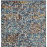 5' X 7' Blue Teal Gold Rust And Beige Abstract Power Loom Stain Resistant Area Rug - Homeroots - Flyclothing LLC