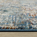 5' X 7' Blue Teal Gold Rust And Beige Abstract Power Loom Stain Resistant Area Rug - Homeroots - Flyclothing LLC