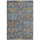 8' X 10' Blue Teal Gold Rust And Beige Abstract Power Loom Stain Resistant Area Rug - Homeroots - Flyclothing LLC