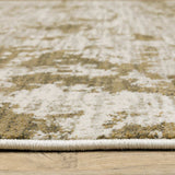 2' X 8' Beige Gold And Grey Abstract Power Loom Stain Resistant Runner Rug - Homeroots - Flyclothing LLC
