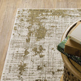 2' X 8' Beige Gold And Grey Abstract Power Loom Stain Resistant Runner Rug - Homeroots - Flyclothing LLC