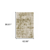 5' X 7' Beige Gold And Grey Abstract Power Loom Stain Resistant Area Rug - Homeroots - Flyclothing LLC