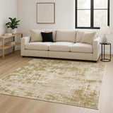 8' X 10' Beige Gold And Grey Abstract Power Loom Stain Resistant Area Rug - Homeroots - Flyclothing LLC