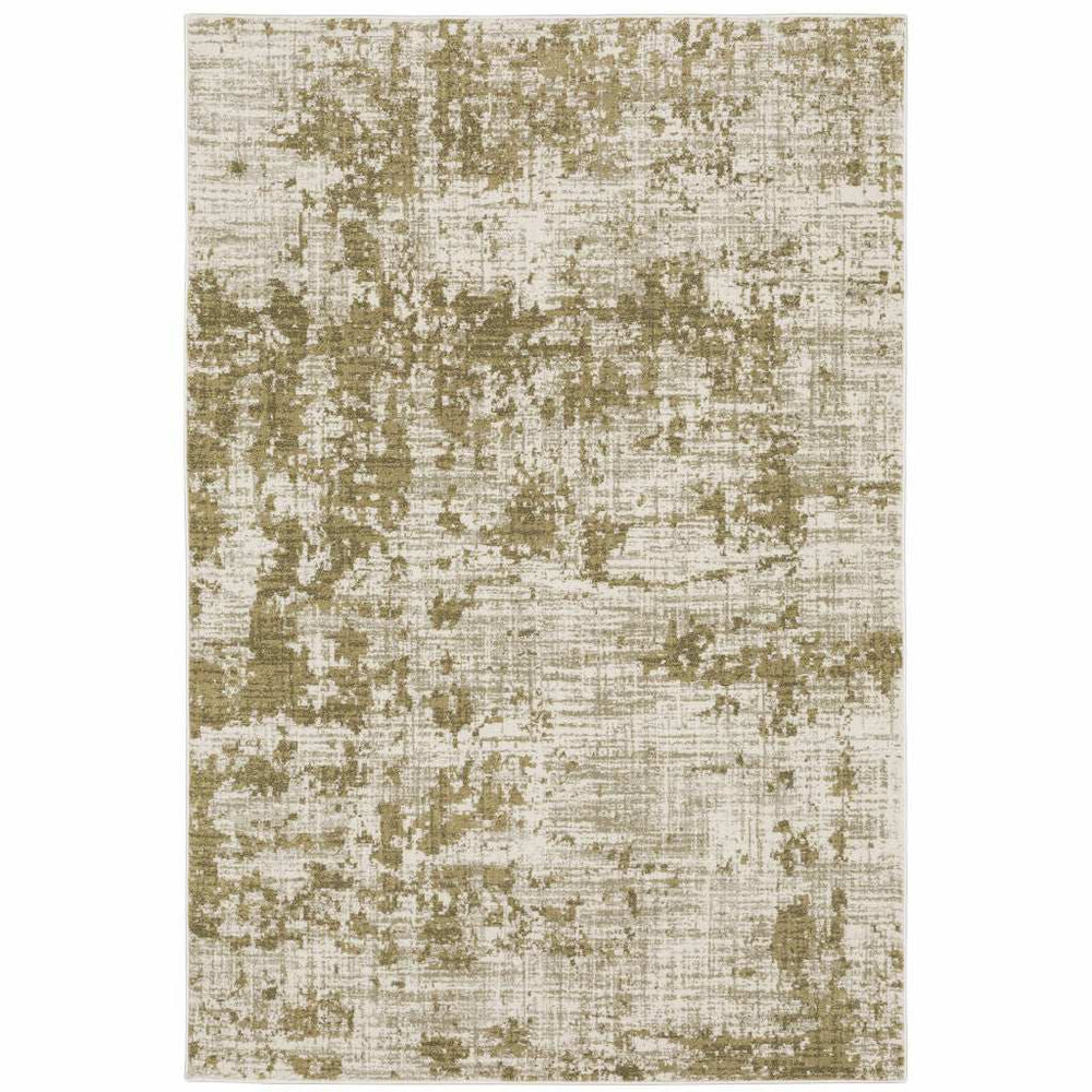8' X 10' Beige Gold And Grey Abstract Power Loom Stain Resistant Area Rug - Homeroots - Flyclothing LLC