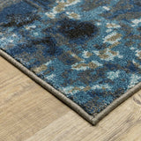 8' X 10' Blue Grey Charcoal And Beige Abstract Power Loom Stain Resistant Area Rug - Homeroots - Flyclothing LLC