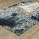8' X 10' Blue Grey Charcoal And Beige Abstract Power Loom Stain Resistant Area Rug - Homeroots - Flyclothing LLC