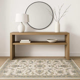 4' X 6' Beige Gold Blue And Grey Oriental Power Loom Stain Resistant Area Rug - Homeroots - Flyclothing LLC