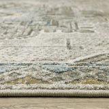 2' X 8' Grey Blue Beige And Gold Oriental Power Loom Stain Resistant Runner Rug - Homeroots - Flyclothing LLC