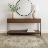 4' X 6' Grey Blue Beige And Gold Oriental Power Loom Stain Resistant Area Rug - Homeroots - Flyclothing LLC