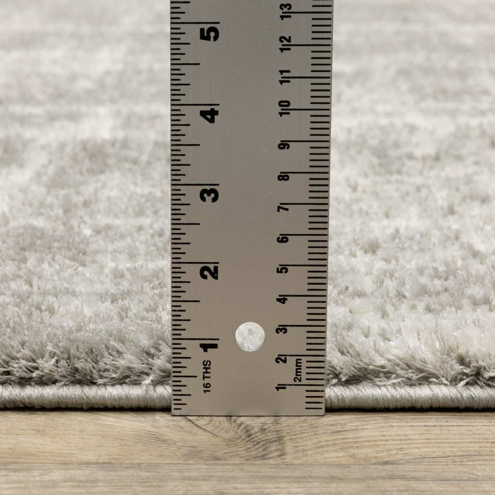 2' X 8' Grey And Ivory Abstract Shag Power Loom Stain Resistant Runner Rug - Homeroots - Flyclothing LLC