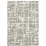 2' X 3' Grey And Ivory Abstract Shag Power Loom Stain Resistant Area Rug - Homeroots - Flyclothing LLC