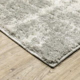 6' X 9' Grey And Ivory Abstract Shag Power Loom Stain Resistant Area Rug - Homeroots - Flyclothing LLC