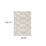6' X 9' Ivory And Grey Geometric Shag Power Loom Stain Resistant Area Rug - Homeroots - Flyclothing LLC