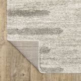 2' X 8' Ivory And Grey Geometric Shag Power Loom Stain Resistant Runner Rug - Homeroots - Flyclothing LLC