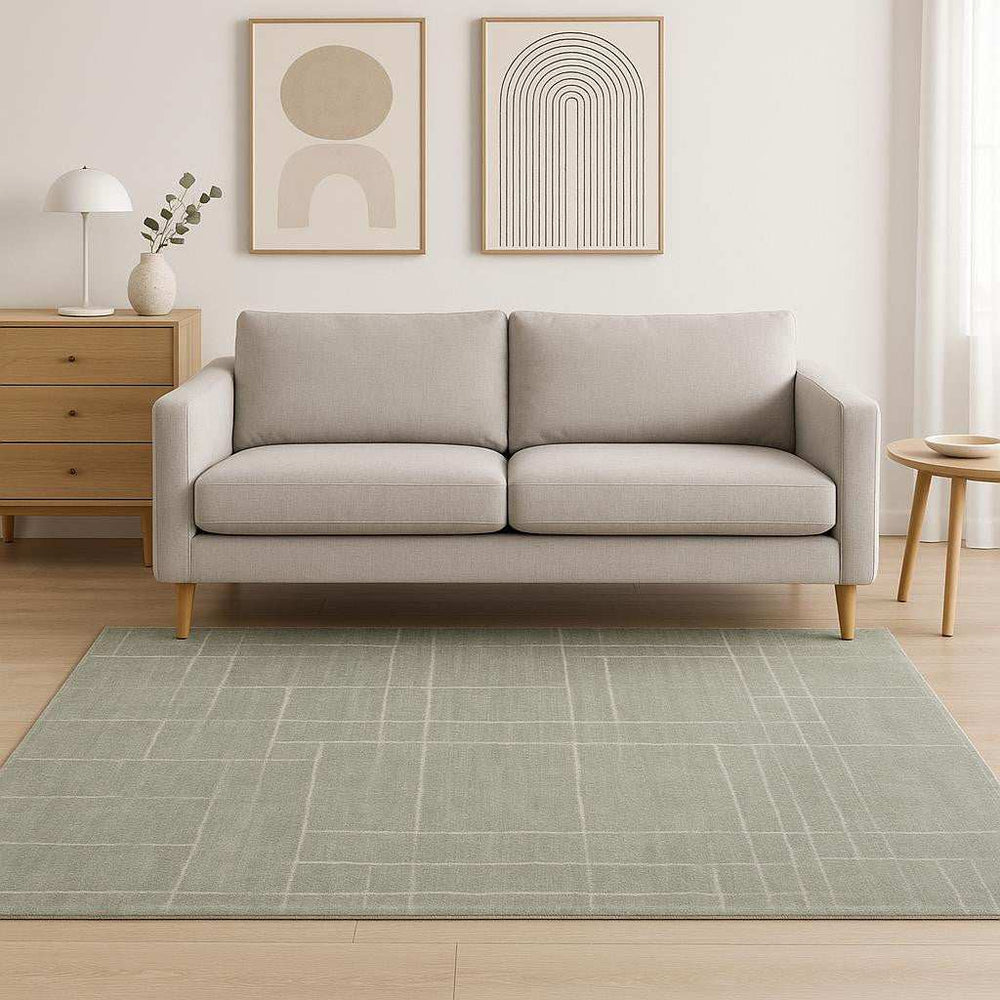 5' X 8' Grey And Ivory Geometric Shag Power Loom Stain Resistant Area Rug - Homeroots - Flyclothing LLC
