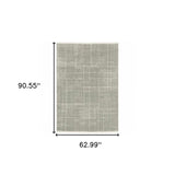 5' X 8' Grey And Ivory Geometric Shag Power Loom Stain Resistant Area Rug - Homeroots - Flyclothing LLC