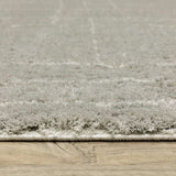 6' X 9' Grey And Ivory Geometric Shag Power Loom Stain Resistant Area Rug - Homeroots - Flyclothing LLC