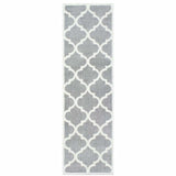 2' X 8' Grey And Ivory Geometric Shag Power Loom Stain Resistant Runner Rug - Homeroots - Flyclothing LLC