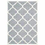 8' X 11' Grey And Ivory Geometric Shag Power Loom Stain Resistant Area Rug - Homeroots - Flyclothing LLC