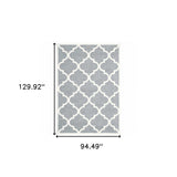 8' X 11' Grey And Ivory Geometric Shag Power Loom Stain Resistant Area Rug - Homeroots - Flyclothing LLC