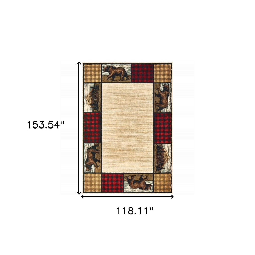 10' X 13' Ivory Southwestern Power Loom Stain Resistant Area Rug - Homeroots - Flyclothing LLC