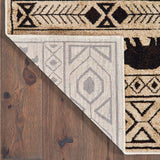 2' X 3' Ivory And Black Southwestern Power Loom Stain Resistant Area Rug - Homeroots - Flyclothing LLC