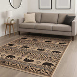 6' X 9' Ivory And Black Southwestern Power Loom Stain Resistant Area Rug - Homeroots - Flyclothing LLC