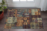 3' X 5' Blue and Gold Abstract Power Loom Area Rug - Homeroots - Flyclothing LLC