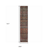 12' Runner Multi and Blue Abstract Power Loom Runner Rug - Homeroots - Flyclothing LLC