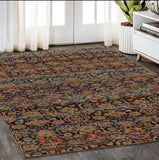 5' X 7' Blue and Ivory Abstract Power Loom Area Rug - Homeroots - Flyclothing LLC