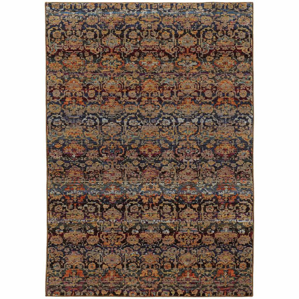 8' X 11' Blue and Ivory Abstract Power Loom Area Rug - Homeroots - Flyclothing LLC