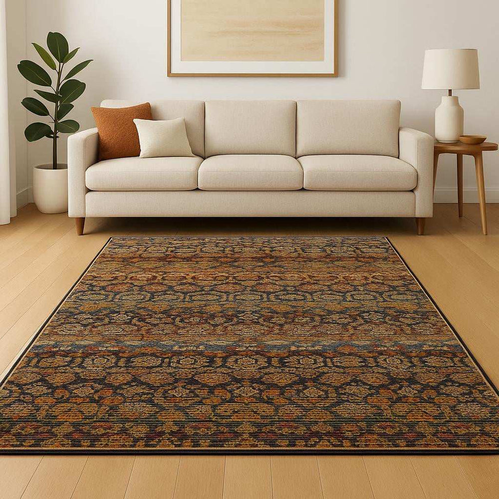 8' X 11' Blue and Ivory Abstract Power Loom Area Rug - Homeroots - Flyclothing LLC