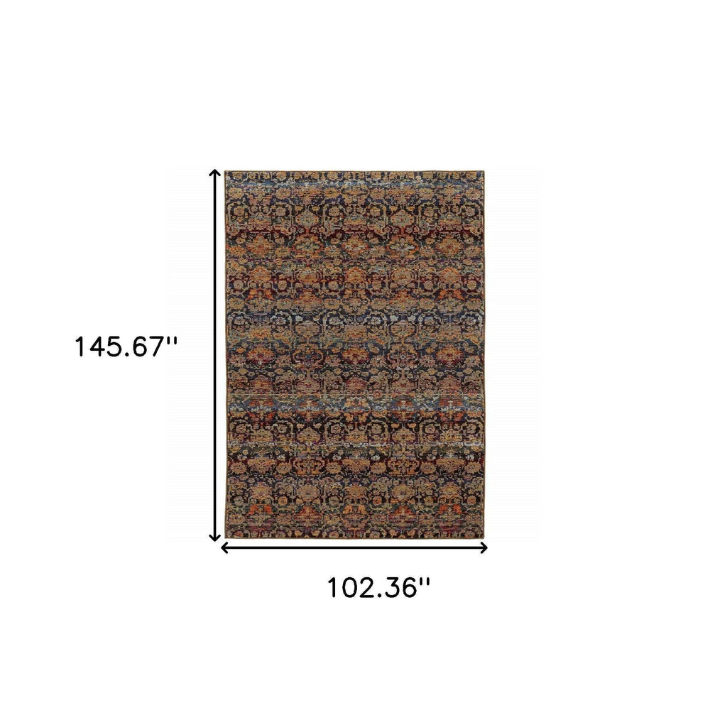 9' X 12' Blue and Ivory Abstract Power Loom Area Rug - Homeroots - Flyclothing LLC