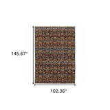 9' X 12' Blue and Ivory Abstract Power Loom Area Rug - Homeroots - Flyclothing LLC