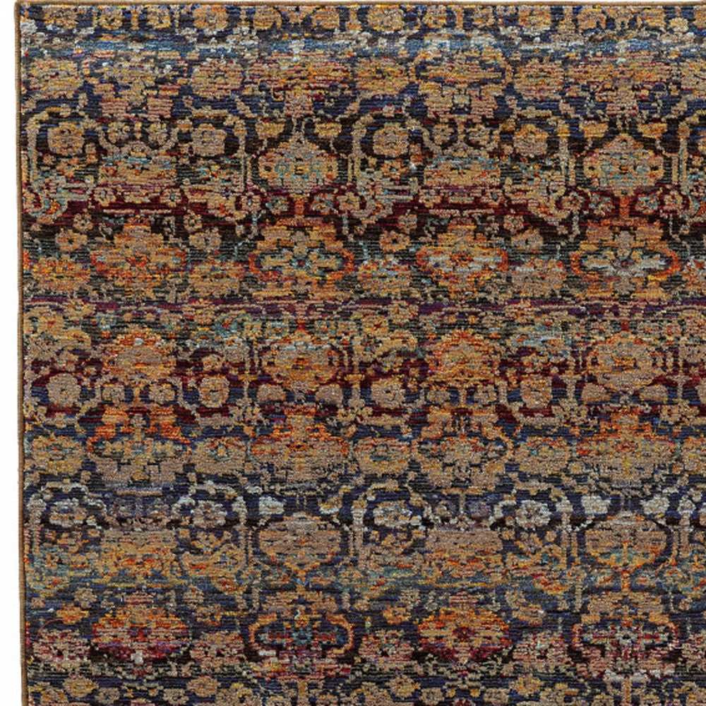 9' X 12' Blue and Ivory Abstract Power Loom Area Rug - Homeroots - Flyclothing LLC
