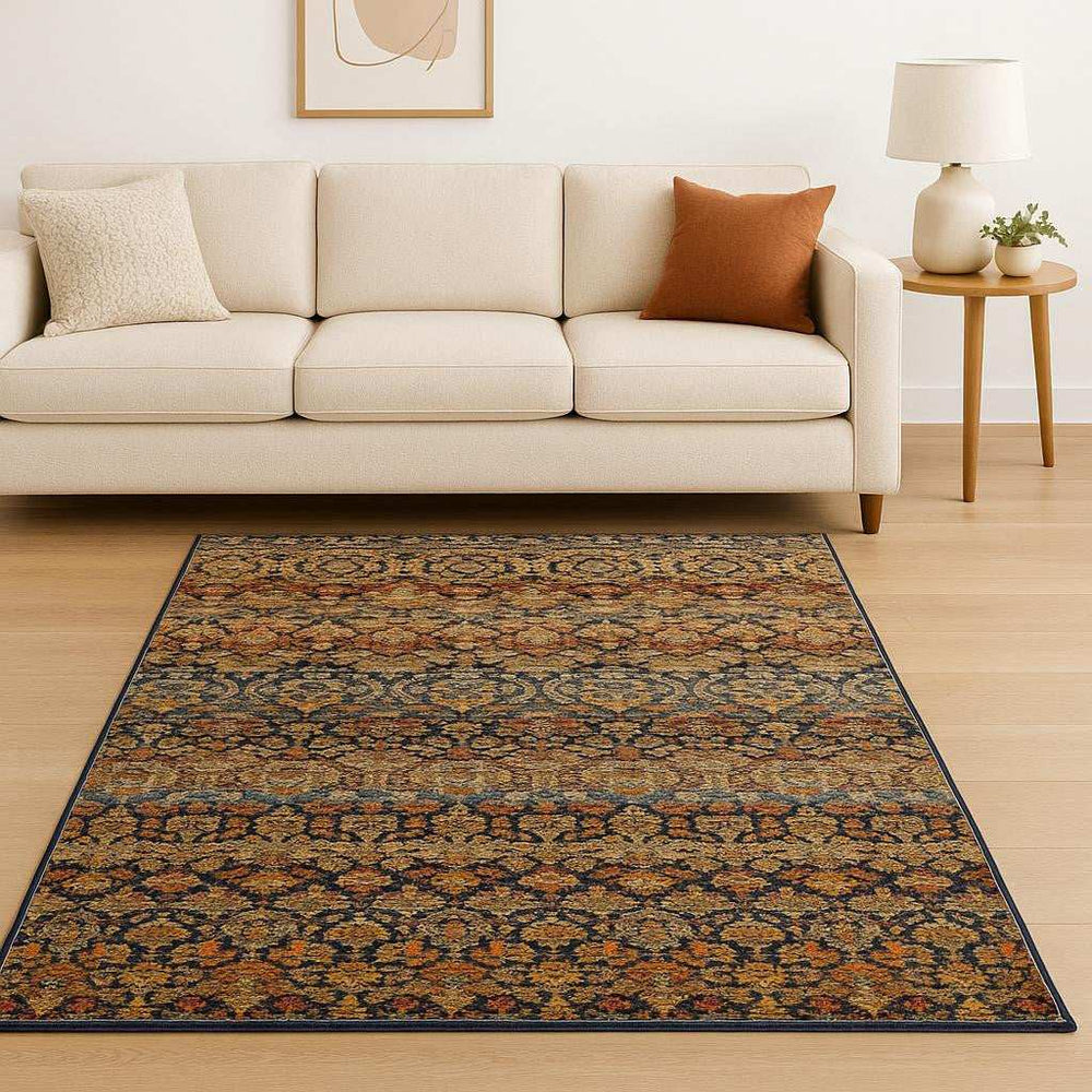9' X 12' Blue and Ivory Abstract Power Loom Area Rug - Homeroots - Flyclothing LLC