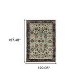 10' X 13' Red and Ivory Oriental Power Loom Area Rug - Homeroots - Flyclothing LLC