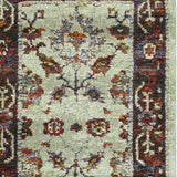 8' Runner Red and Ivory Oriental Power Loom Runner Rug - Homeroots - Flyclothing LLC