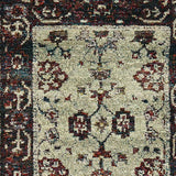 12' Runner Stone and Red Oriental Power Loom Runner Rug - Homeroots - Flyclothing LLC