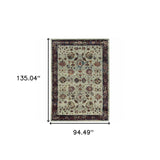 8' X 11' Red and Ivory Oriental Power Loom Area Rug - Homeroots - Flyclothing LLC