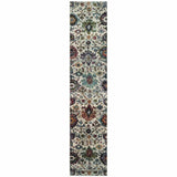 12' Runner Green and Ivory Oriental Power Loom Runner Rug - Homeroots - Flyclothing LLC