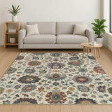 7' X 10' Purple and Gray Oriental Power Loom Area Rug - Homeroots - Flyclothing LLC