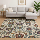 8' X 11' Purple and Gray Oriental Power Loom Area Rug - Homeroots - Flyclothing LLC